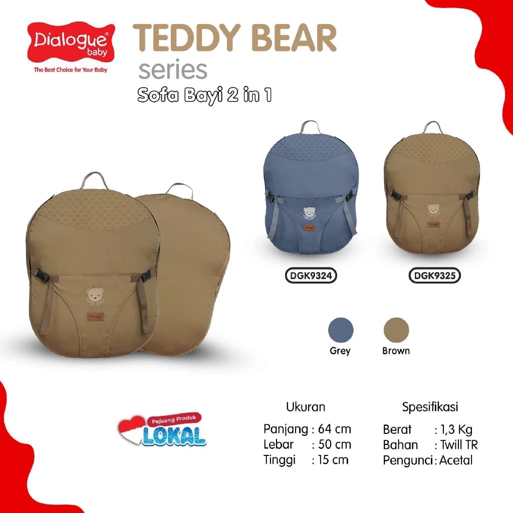 Dialogue Teddy Bear Sofa Bayi 2-in-1 DGK9324/DGK9325 — Pilihan Variasi — foto 1