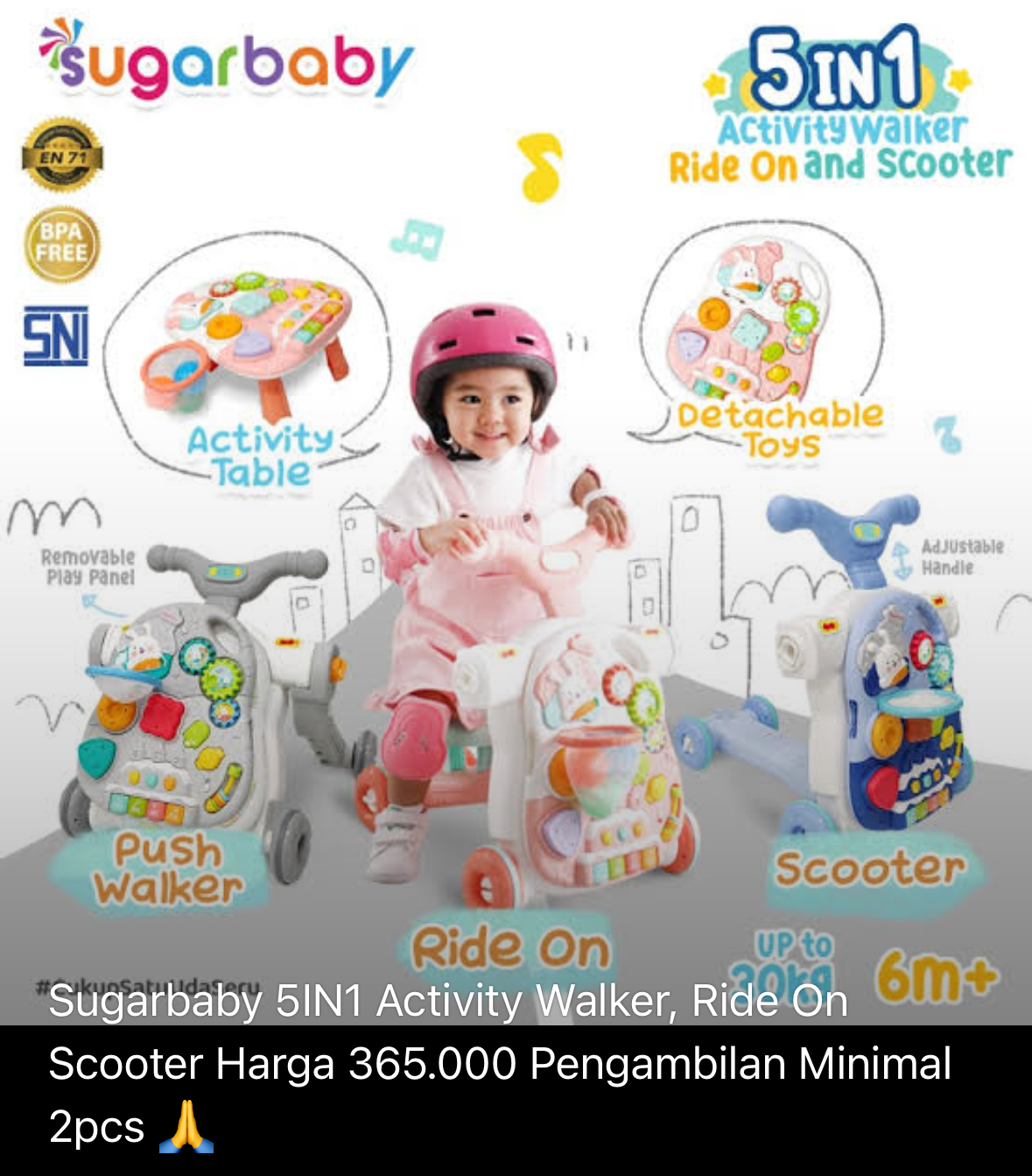 Sugarbaby Activity Walker Ride On & Scooter 5-in-1 — Pilihan Variasi — foto 1