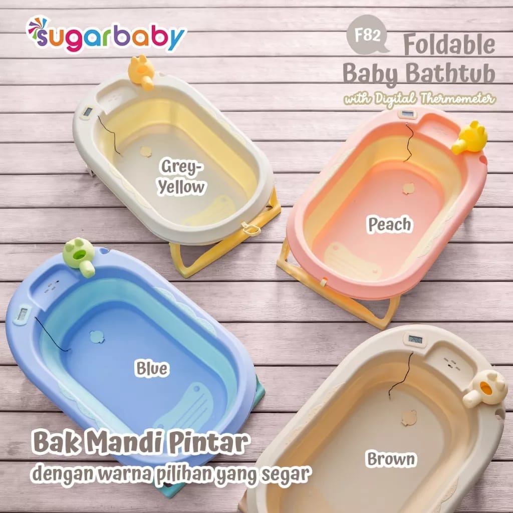 Sugarbaby Foldable Baby Bathtub F82 dengan Termometer Digital — Pilihan Warna — foto 1