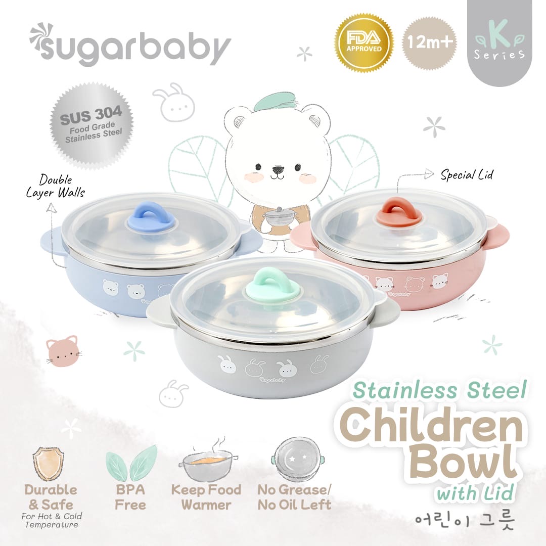 Sugarbaby Stainless Steel Children Bowl with Lid — Pilihan Variasi — foto 1